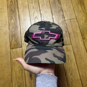 Chevrolet Camo Hat Pink Bowtie Logo Infinity Headwear Adjustable Baseball Cap